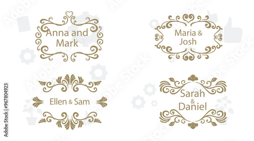 Ornate vintage frames and scroll elements. Classic calligraphy swirls, swashes, floral motifs. Good for greeting cards, wedding invitations, restaurant menu, royal certificates and graphic design.