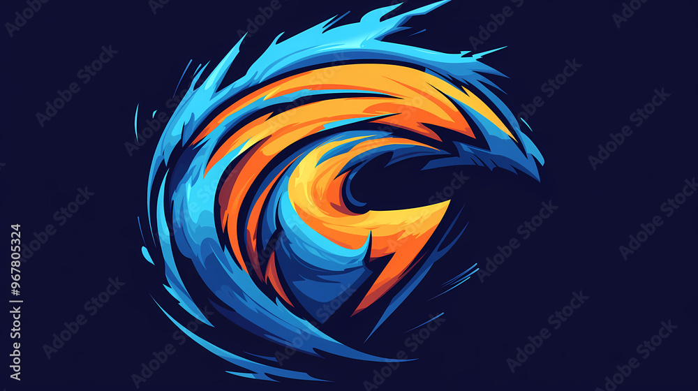 Naklejka premium Tornado mascot logo design vector with modern illustration concept style for badge. Tornado. Illustration