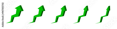  zigzag arrow 3d icon. zig-zag arrows up sign. symbol graph illustration for growth succes finance on business or market 