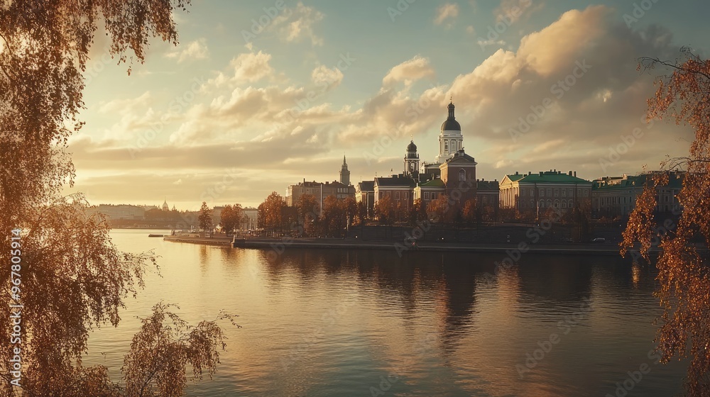 View of Helsinki skyline with the Uspenski Cathedral and the Parliament Building View of Helsinki skyline with the Uspenski Cathedral and the Parliament Building