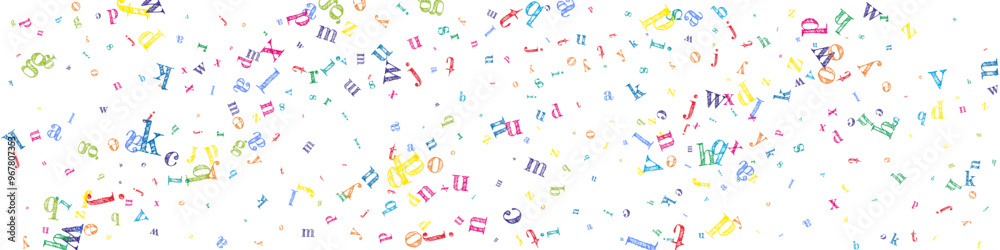 Falling letters of English language. Colorful Falling letters of English language. Colorful