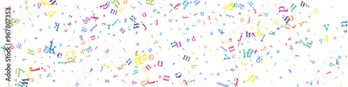 Falling letters of English language. Colorful