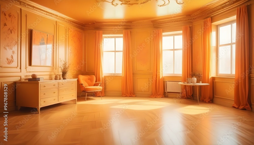 Fototapeta premium Photo interior modern design room 3d illustration;