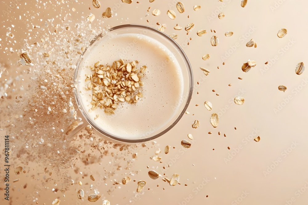 Bold Eruption of Victoria s Creamy Oat Milk Latte Showcasing Vibrant Plant Based Beverage Trend Bold Eruption of Victoria s Creamy Oat Milk Latte Showcasing Vibrant Plant Based Beverage Trend