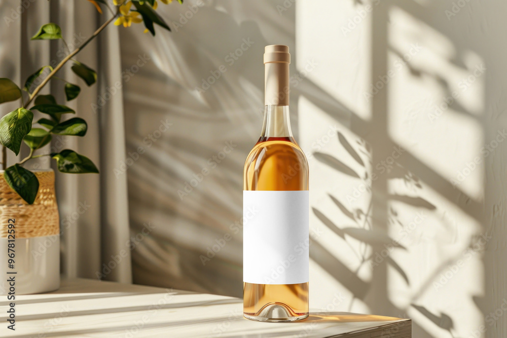 PNG champagne bottle label mockup, transparent design PNG champagne bottle label mockup, transparent design