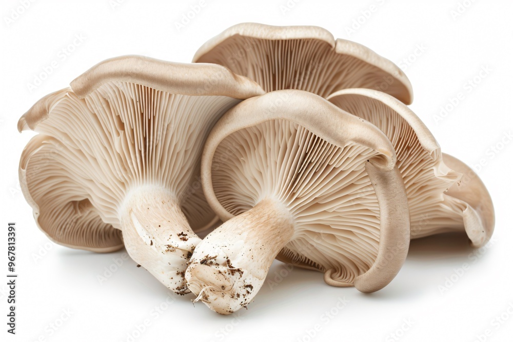 Appetizing Oyster Mushrooms on a Clean White Background Appetizing Oyster Mushrooms on a Clean White Background