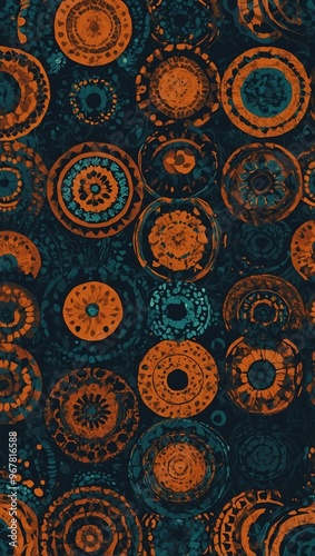 A seamless pattern featuring circles.