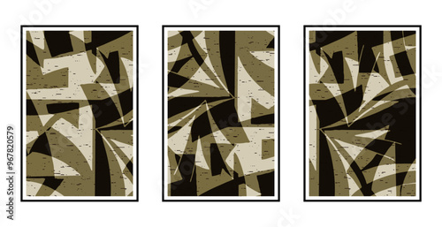 Set of 3 Abstract pattern. Illustration for printing on wall decorations. For use in graphics.