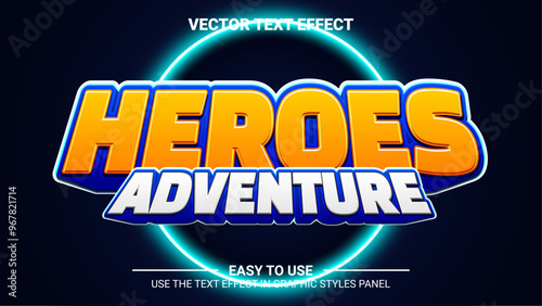 3d heroes adventure text effect