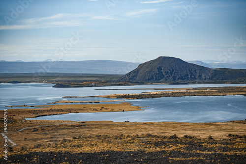 Serene Lake Landscape with Mountain View