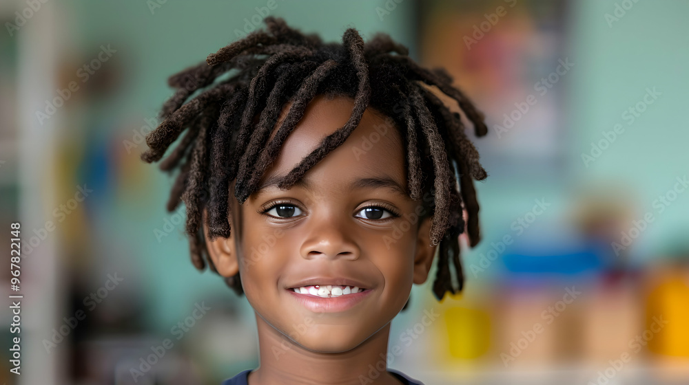 Smiling African American Little Boy With Dreadlock Smiling African American Little Boy With Dreadlock