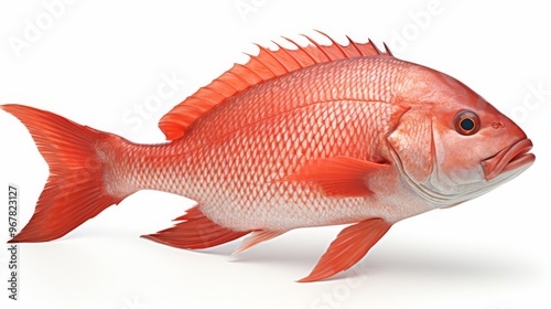 Bright red fish swimming in clear waters, showcasing vibrant colors and unique features