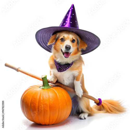 halloween witch with pumpkin