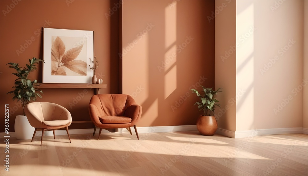 Photo interior modern design room 3d illustration; Photo interior modern design room 3d illustration;