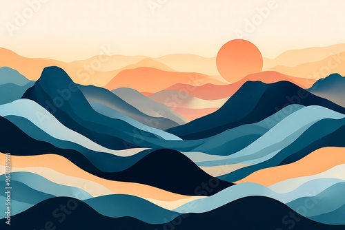 sunset over mountains