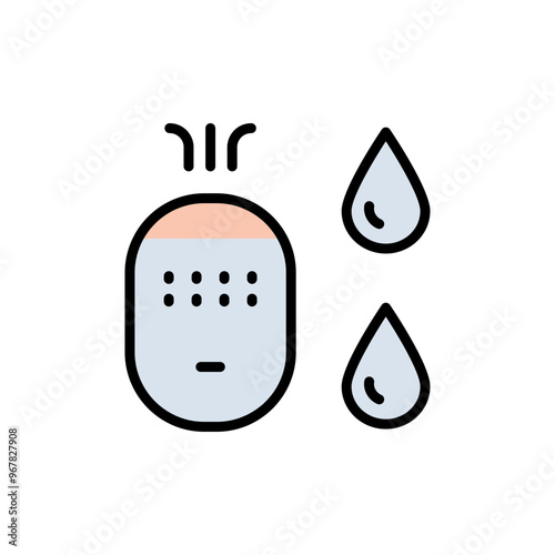 Humidifier Device color Icon. Electronic Appliance Air Purifier Concept Flat Pictogram. Ventilation Technology Illustration. Simple Vector Isolated On White Background.