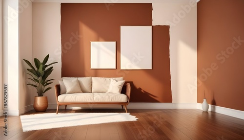 Photo interior modern design room 3d illustration;
