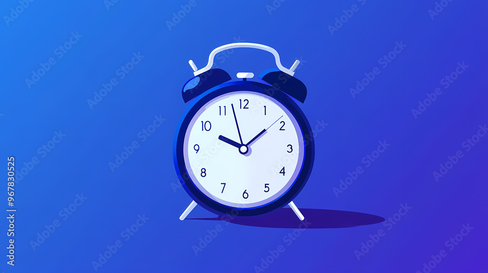 Alarm clock on blue background, generative ai. Mechanical Clock. Illustration Alarm clock on blue background, generative ai. Mechanical Clock. Illustration