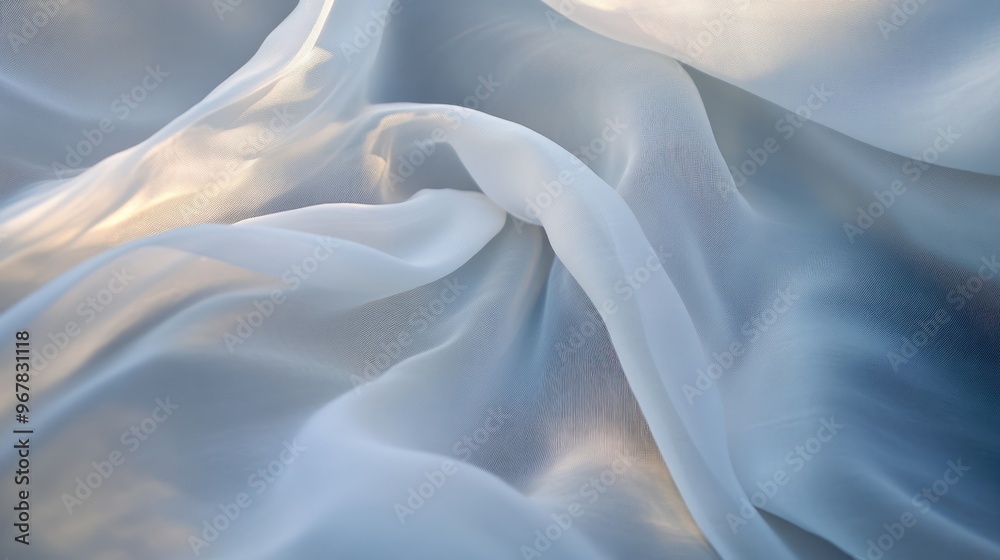 Fototapeta premium Soft, flowing fabric in gentle hues, capturing light and texture.