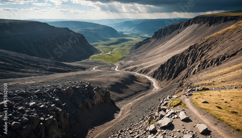 Plateau Roams in Cloudy Summer: The Expeditioner's Passage Immersed in Landslide