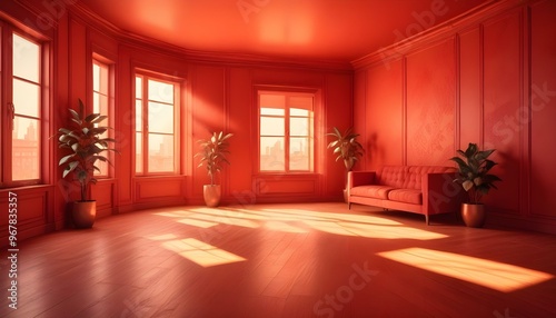 Photo interior modern design room 3d illustration;