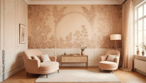 Photo interior modern design room 3d illustration;