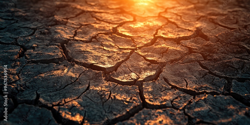 Cracked Ground with Sun Cracked Ground with Sun