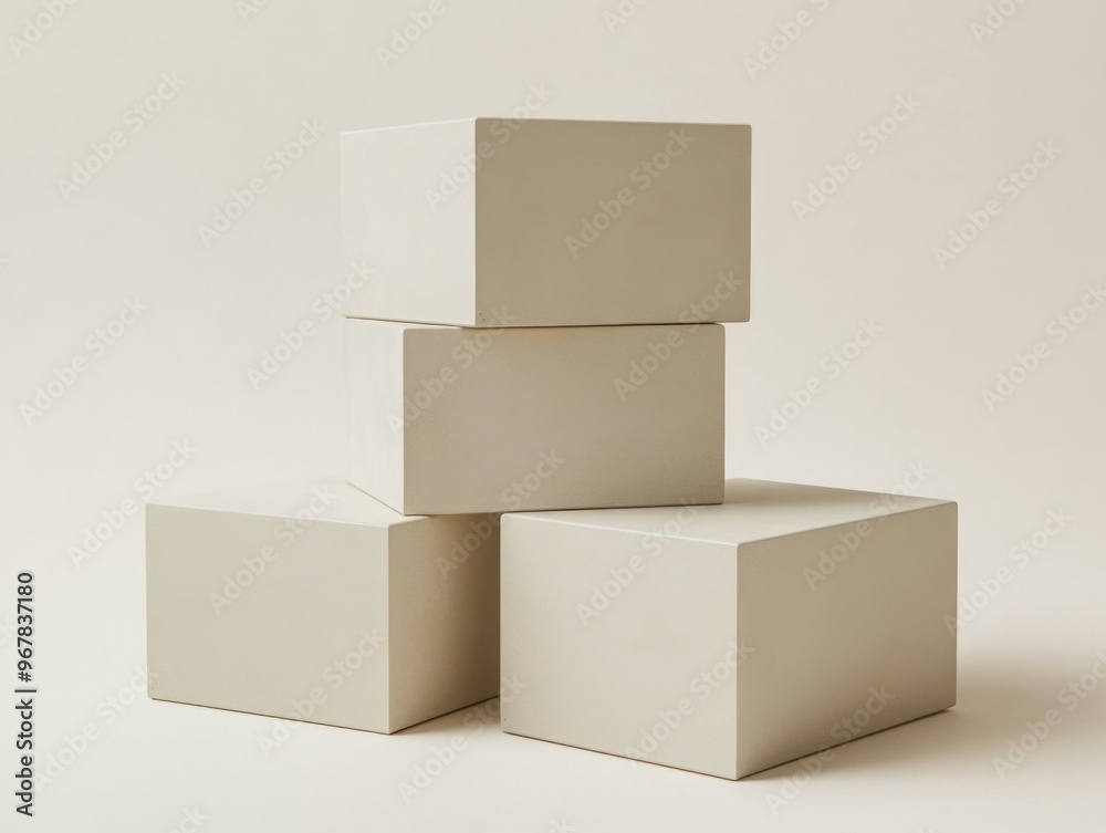 Fototapeta premium Stacked White Boxes