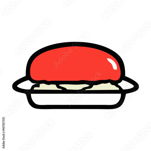 hamburger on a white Ra l