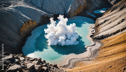 Hot Springs Roams in Cloudy Summer: The Traveler's Journey Surrounded in Landslide