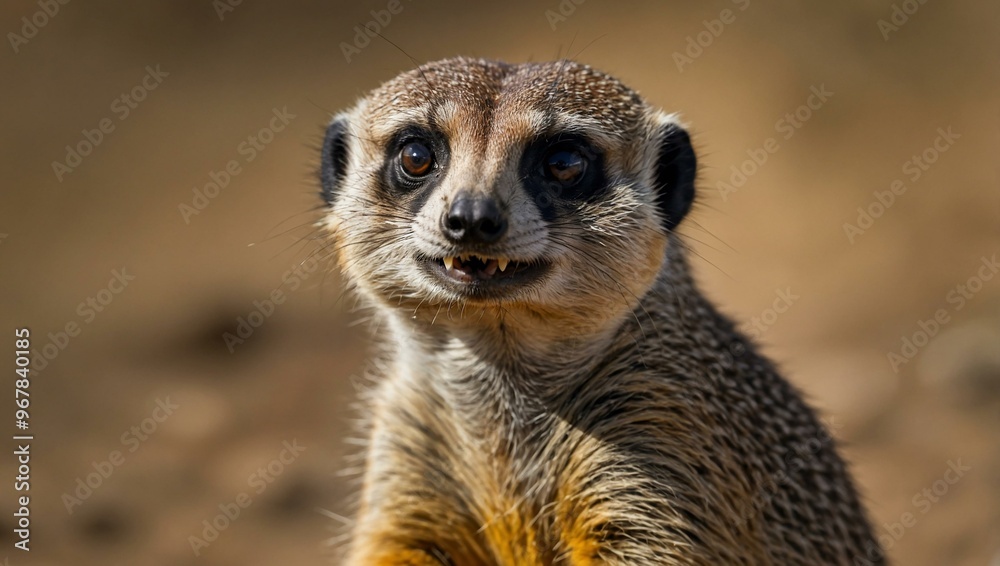 A vibrant meerkat captured in a fun, playful wildlife photograph. A vibrant meerkat captured in a fun, playful wildlife photograph.