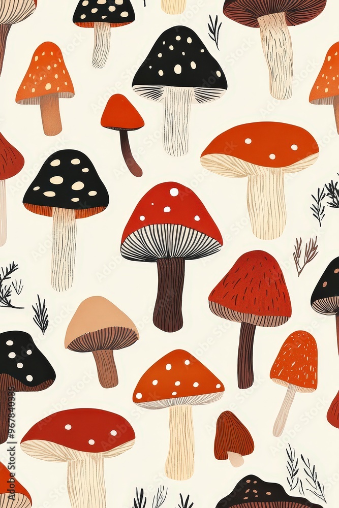 illustration of mushrooms illustration of mushrooms