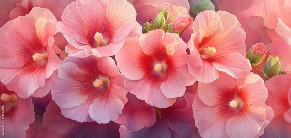 Beautiful pink flowers blooming in a soft pastel background, perfect for nature themes and floral designs. Beautiful pink flowers blooming in a soft pastel background, perfect for nature themes and floral designs.