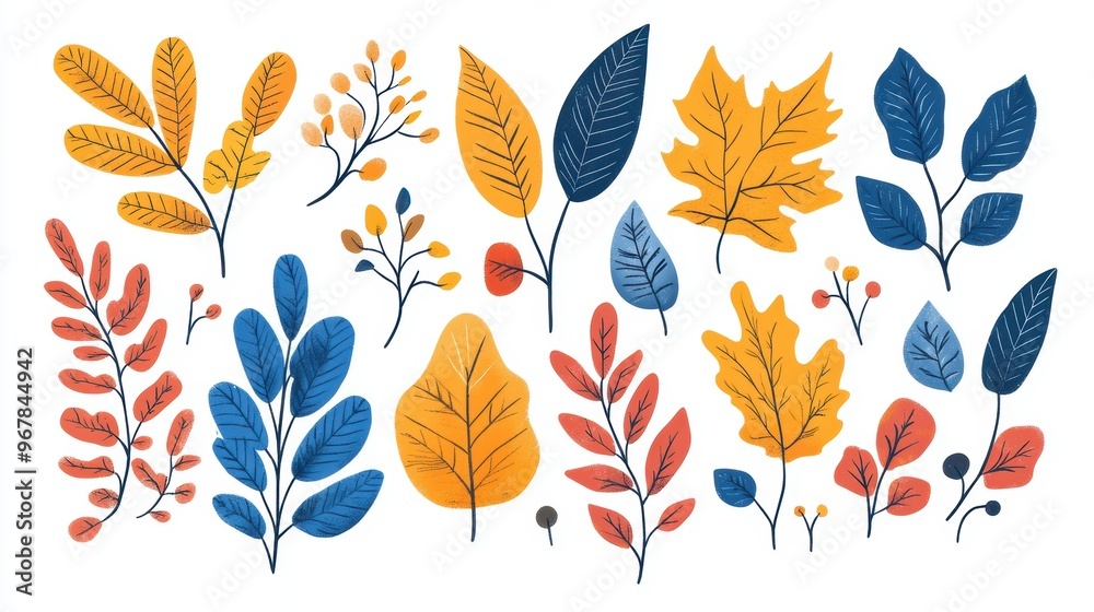 autumn leaf doodles, adorable and vibrant doodle set of autumn leaves isolated on white, great for designing cozy fall-themed creations autumn leaf doodles, adorable and vibrant doodle set of autumn leaves isolated on white, great for designing cozy fall-themed creations