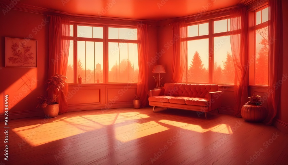Photo interior modern design room 3d illustration; Photo interior modern design room 3d illustration;