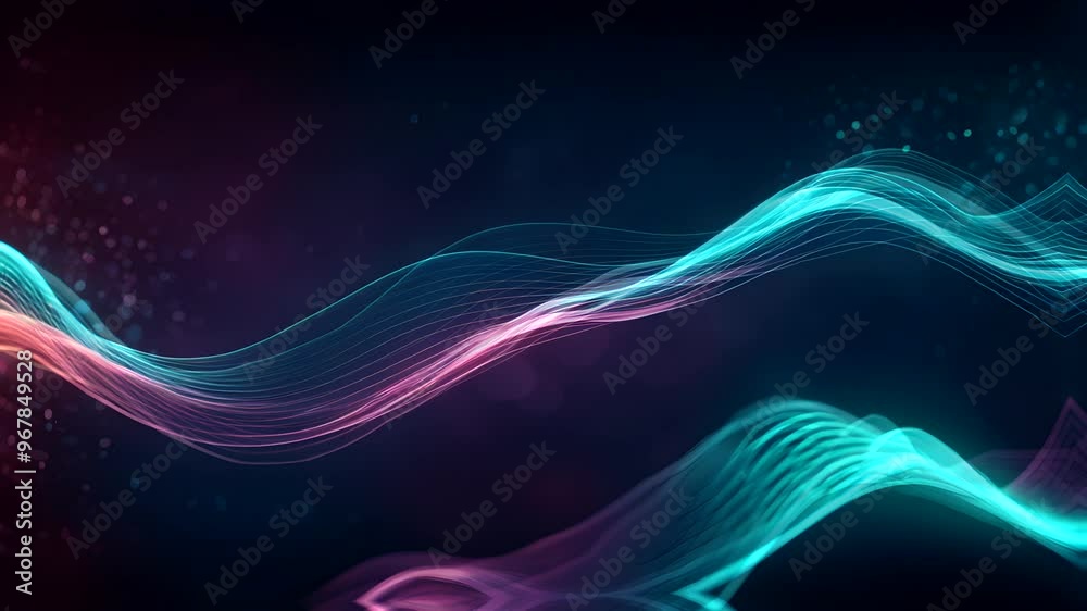 Abstract wavy lines in vibrant colors on a dark background, creating a dynamic visual effect. Abstract wavy lines in vibrant colors on a dark background, creating a dynamic visual effect.