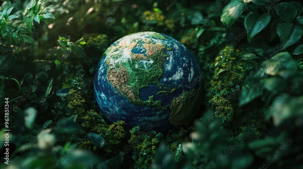 Earthy globe with vegetation Earthy globe with vegetation