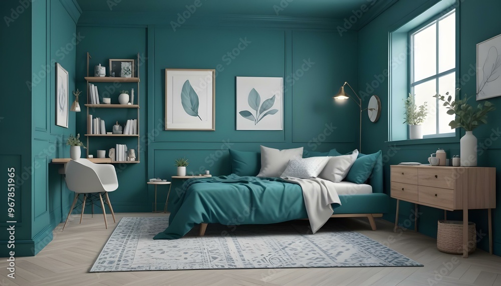 Photo interior modern design room 3d illustration; Photo interior modern design room 3d illustration;