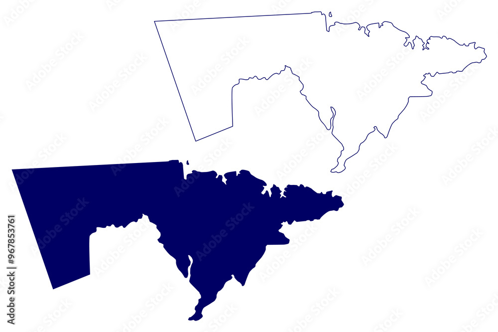 Obraz premium Westmorland County (Canada, New Brunswick Province, North America) map vector illustration, scribble sketch Westmorland map