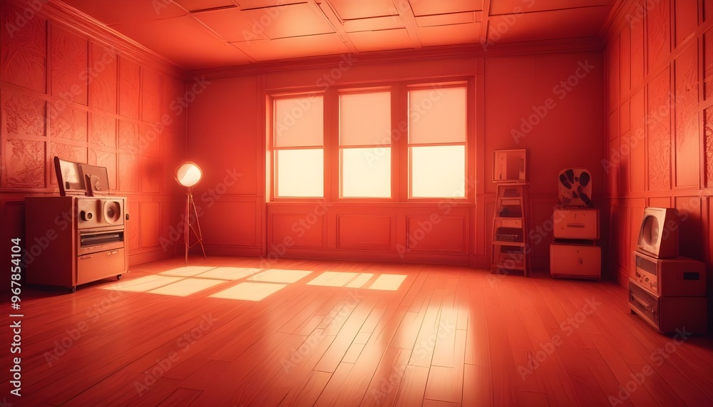 Photo interior modern design room 3d illustration; Photo interior modern design room 3d illustration;