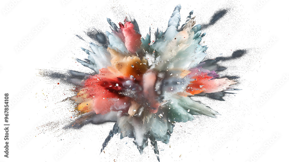 multicolor explosion isolated on withe multicolor explosion isolated on withe