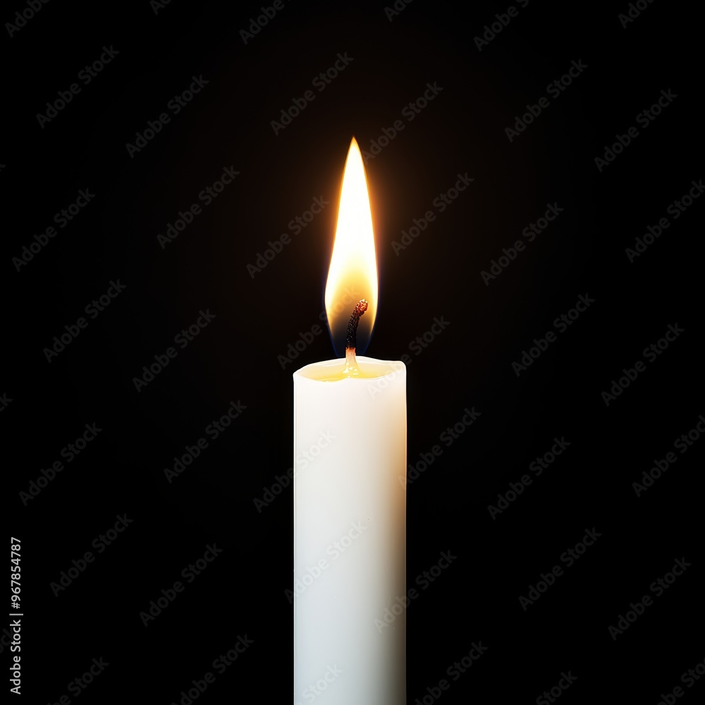 A single candle burning in a dark room, casting a soft glow A single candle burning in a dark room, casting a soft glow