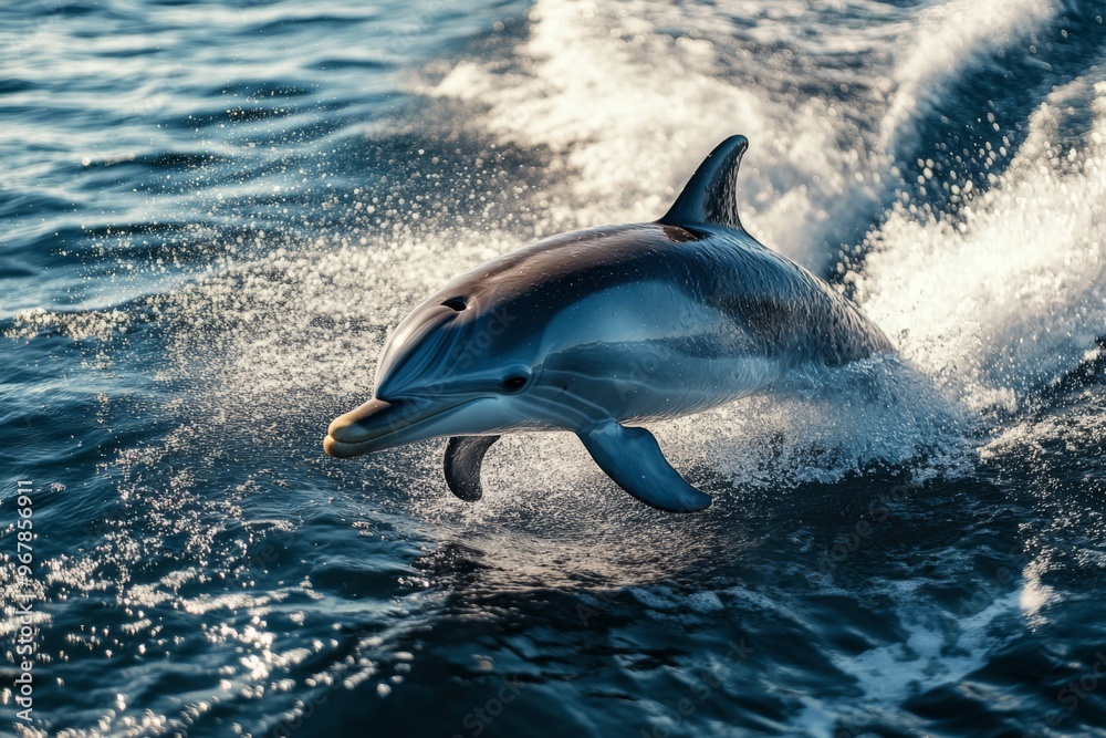 Fototapeta premium Dolphin Leaping out of the Water
