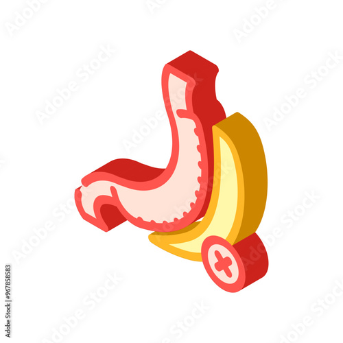 gastrectomy surgery isometric icon vector. gastrectomy surgery sign. isolated symbol illustration