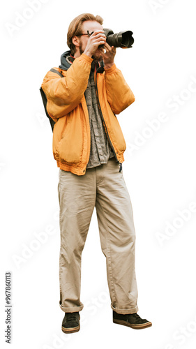 Cuadro en lienzo PNG Photographer taking photos, collage element, transparent background