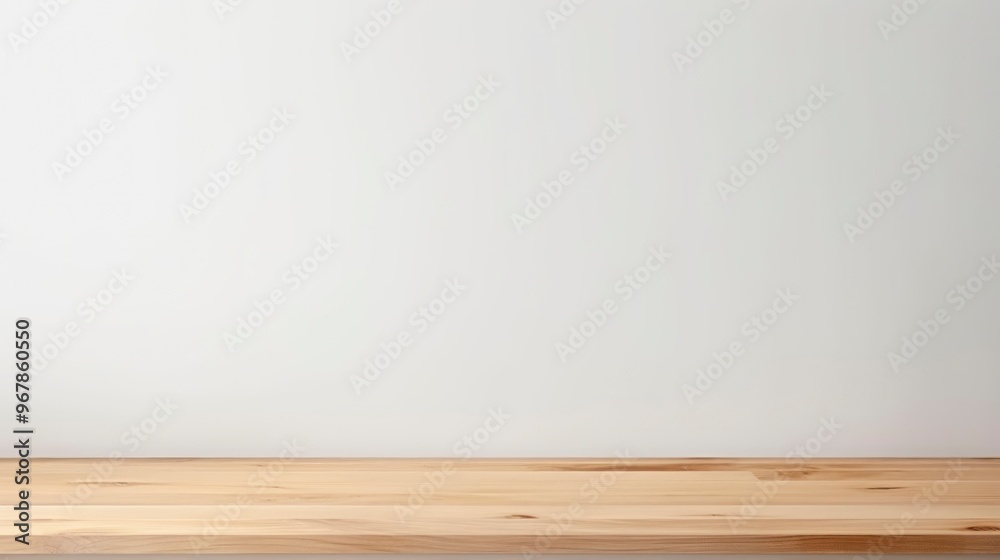 Empty wooden table and white wall background. Empty wooden table and white wall background.