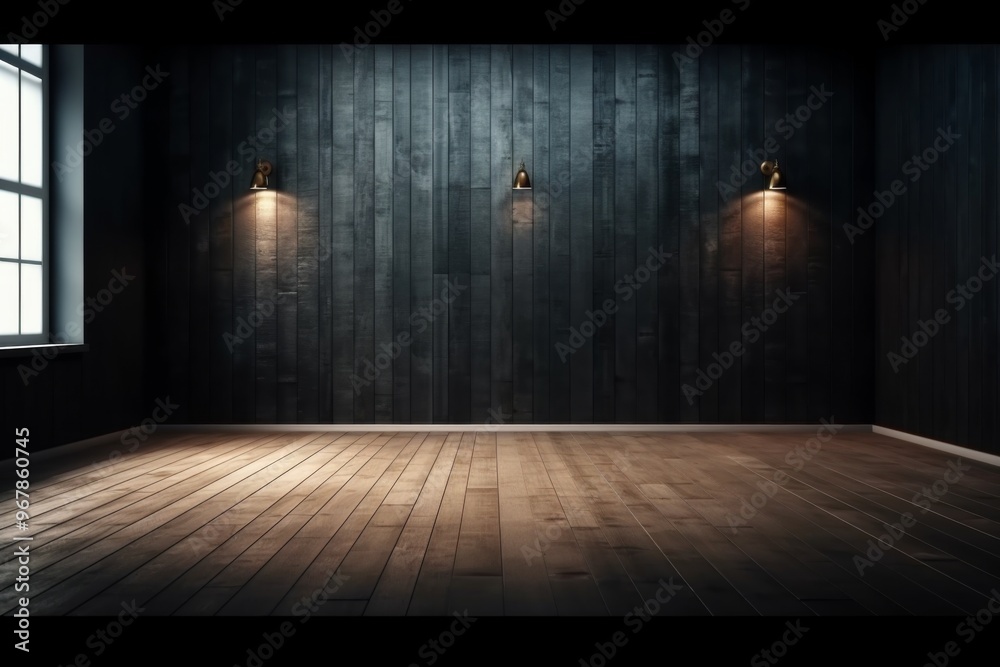 Dark Wood Wall and Wooden Floor Interior Design Dark Wood Wall and Wooden Floor Interior Design