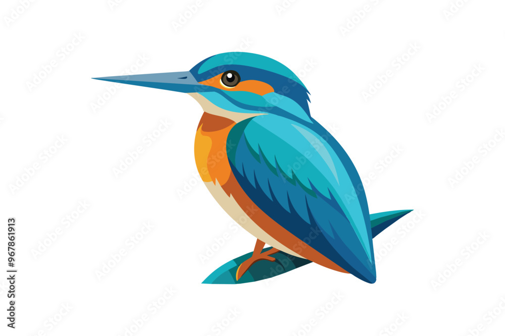 Fototapeta premium Kingfisher bird vector art illustration 