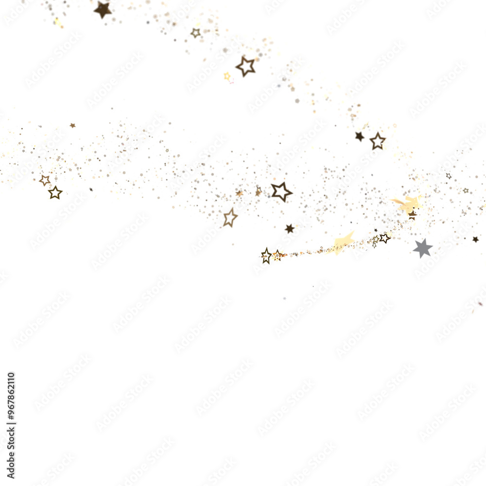 Stars - Holiday golden decoration, glitter frame isolated - Stars - Holiday golden decoration, glitter frame isolated -