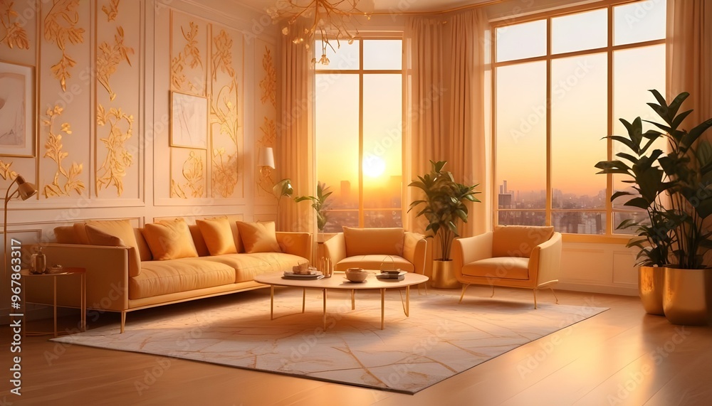 Photo interior modern design room 3d illustration;